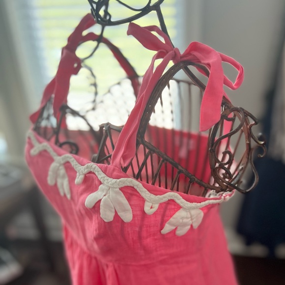 Lilly Pulitzer Pink & White Beach Lightweight Dress Shoulder Ties Women’s Size 2 - Picture 3 of 14